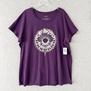 Torrid Mystic Rose Short Sleeve T Shirt Purple Size 3 / 3X Crew Neck Casual NWT
